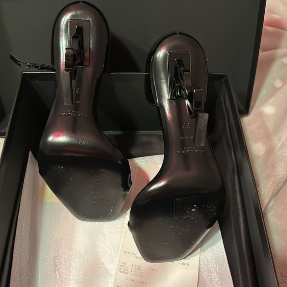 Opyum YSL Logo-Heel Sandals with Black Hardware - Picture 3 of 3
